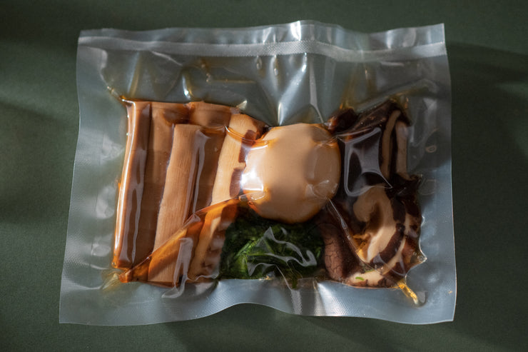 Kit supplémentaire de champignons shiitake marinés + oeuf bio Tamago + pousses de bambou + Cébette